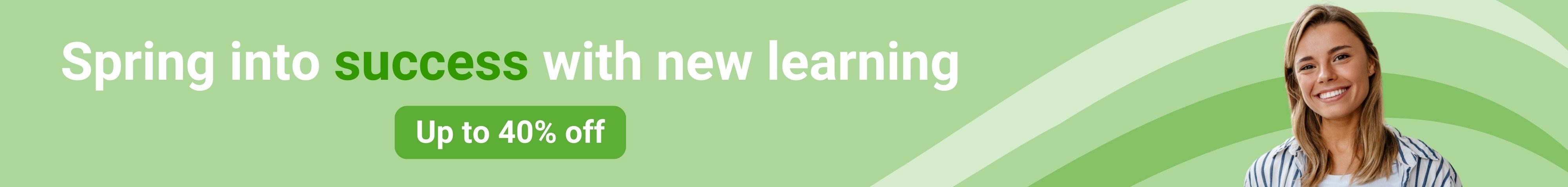 <p>Up to 40% off all training courses</p>
