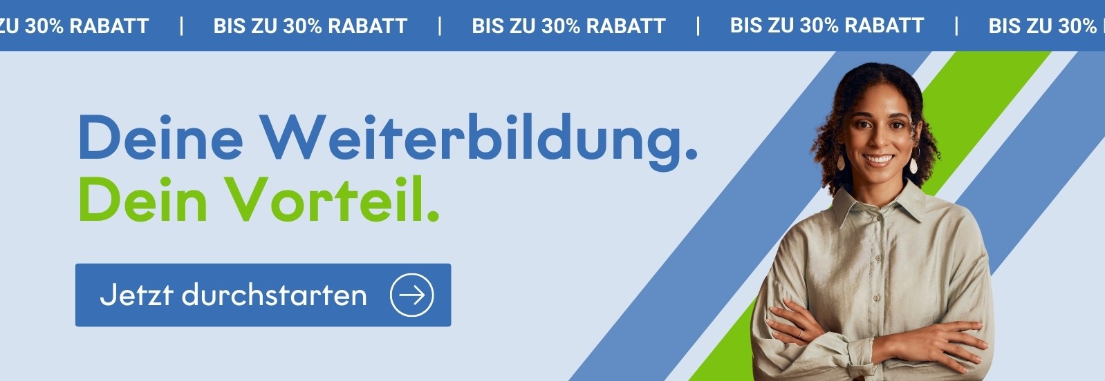 <p>Bis zu 30% Rabatt auf Schulungen</p>